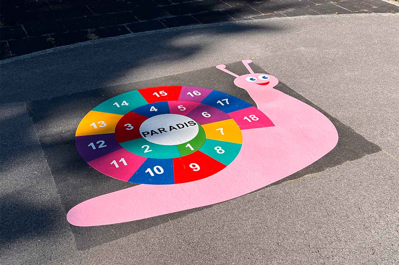 Techniroute marquage routier thermoplastique jeu escargot